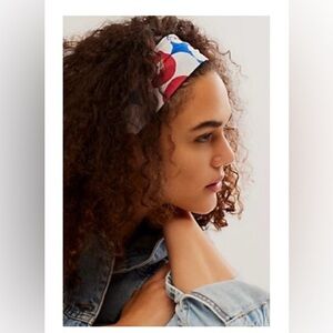 NWT Free People Balou Soft Headband Carly Red White Blue